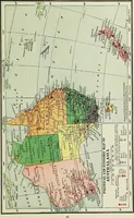 An illustration from Hammond's business atlas of economic geography: a new series of maps showing: relief of the land, temperature, rainfall, natural vegetation, productive and non-productive regions, mineral products, agricultural products, distribution of population, etc., etc (1921)