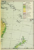 An illustration from Hammond's business atlas of economic geography: a new series of maps showing: relief of the land, temperature, rainfall, natural vegetation, productive and non-productive regions, mineral products, agricultural products, distribution of population, etc., etc (1921)