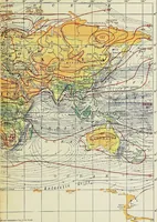 An illustration from Hammond's business atlas of economic geography: a new series of maps showing: relief of the land, temperature, rainfall, natural vegetation, productive and non-productive regions, mineral products, agricultural products, distribution of population, etc., etc (1921)