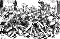 An illustration from M.P.'s in session, from Mr. Punch's parliamentary portrait gallery (1889)