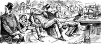 An illustration from M.P.'s in session, from Mr. Punch's parliamentary portrait gallery (1889)