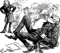 An illustration from M.P.'s in session, from Mr. Punch's parliamentary portrait gallery (1889)