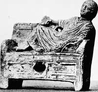 An illustration from Studies in ancient furniture; couches and beds of the Greeks, Etruscans and Romans (1905)
