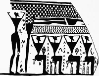 An illustration from Studies in ancient furniture; couches and beds of the Greeks, Etruscans and Romans (1905)