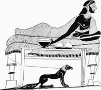 An illustration from Studies in ancient furniture; couches and beds of the Greeks, Etruscans and Romans (1905)