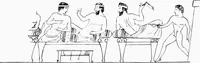 An illustration from Studies in ancient furniture; couches and beds of the Greeks, Etruscans and Romans (1905)