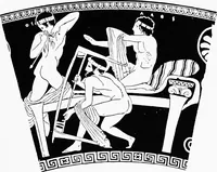 An illustration from Studies in ancient furniture; couches and beds of the Greeks, Etruscans and Romans (1905)