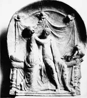 An illustration from Studies in ancient furniture; couches and beds of the Greeks, Etruscans and Romans (1905)