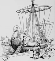 An illustration from Ships & ways of other days (1913)