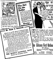 An illustration from Pushing your business : a textbook of advertising; giving practical advice on advertising for banks, trust companies, safe deposit companies, investment brokers, real estate dealers, insurance agents and all interested in promoting their business by judicious advertising (1911)