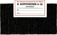 An illustration from The spring book of B. Kuppenheimer & Co. : illustrating a new century of clothing-radically different from the old-and incidentally depicting the more striking chances in men's wear during the past one hundred year (1900)