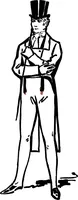 An illustration from The spring book of B. Kuppenheimer & Co. : illustrating a new century of clothing-radically different from the old-and incidentally depicting the more striking chances in men's wear during the past one hundred year (1900)