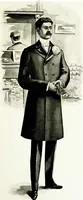 An illustration from The spring book of B. Kuppenheimer & Co. : illustrating a new century of clothing-radically different from the old-and incidentally depicting the more striking chances in men's wear during the past one hundred year (1900)
