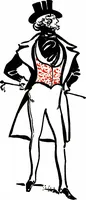 An illustration from The spring book of B. Kuppenheimer & Co. : illustrating a new century of clothing-radically different from the old-and incidentally depicting the more striking chances in men's wear during the past one hundred year (1900)
