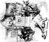 An illustration from Presidential nominations and elections; a history of American conventions, national campaigns, inaugurations and campaign caricature, with numerous illustrations (1916)
