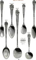 An illustration from Georgian: a pattern of spoons, forks and all other pieces of table flat ware is fully shown in this book, in which is also given an account of the chief events of the war of the revolution and the acts of oppression which preceded and provoked it... (1906)