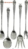 Picture 76 of 112 from Georgian: a pattern of spoons, forks and all other pieces of table flat ware is fully shown in this book, in which is also given an account of the chief events of the war of the revolution and the acts of oppression which preceded and provoked it... (1906), leaf 65