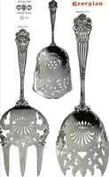An illustration from Georgian: a pattern of spoons, forks and all other pieces of table flat ware is fully shown in this book, in which is also given an account of the chief events of the war of the revolution and the acts of oppression which preceded and provoked it... (1906)