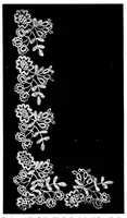An illustration from The art of bobbin lace : a practical text book of workmanship in antique and modern lace including Geneoese, point de flandre bruges guipure, duchesse, Honiton, "raised" Honiton, applique, and Bruxelles : also how to clean and repair valuable lace, etc. (1911)