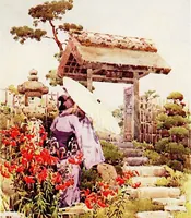 An illustration from The flowers and gardens of Japan (1908)