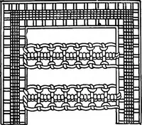 An illustration from The Priscilla Battenberg and point lace book; a collection of lace stitches with working directions for braid laces (1912)