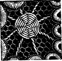 An illustration from The Priscilla Battenberg and point lace book; a collection of lace stitches with working directions for braid laces (1912)