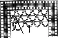 An illustration from The Priscilla Battenberg and point lace book; a collection of lace stitches with working directions for braid laces (1912)