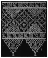 An illustration from Lace, ancient and modern; Comprising a history of its origin and manufacture, with instructions concerning the manner of making it (1880)