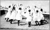 An illustration from Folk-dances and singing games; Dances of the people (1909)