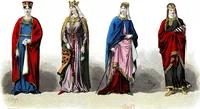 An illustration from The history of fashion in France, or, The dress of women from the Gallo-Roman period to the present time (1882)
