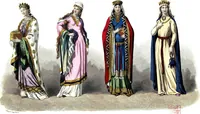 An illustration from The history of fashion in France, or, The dress of women from the Gallo-Roman period to the present time (1882)