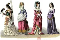An illustration from The history of fashion in France, or, The dress of women from the Gallo-Roman period to the present time (1882)