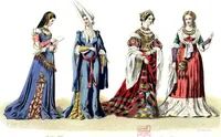 An illustration from The history of fashion in France, or, The dress of women from the Gallo-Roman period to the present time (1882)