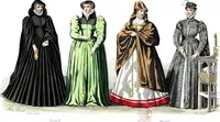 An illustration from The history of fashion in France, or, The dress of women from the Gallo-Roman period to the present time (1882)