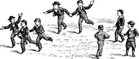 An illustration from The traditional games of England, Scotland, and Ireland, with tunes, singing-rhymes, and methods of playing according to the variants extant and recorded in different parts of the Kingdom; (1894)
