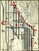 An illustration from New York city building zone resolution, restricting the height and use of buildings and prescribing the minimum sizes of their yards and courts; (1917)