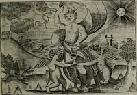 An illustration from Cupidoos mengelwerken, of, Minnespiegel der deugden : bestaande uit stightelyke zinnebeelden (1728)