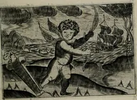 An illustration from Cupidoos mengelwerken, of, Minnespiegel der deugden : bestaande uit stightelyke zinnebeelden (1728)