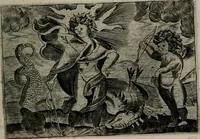 An illustration from Cupidoos mengelwerken, of, Minnespiegel der deugden : bestaande uit stightelyke zinnebeelden (1728)