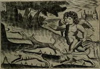 An illustration from Cupidoos mengelwerken, of, Minnespiegel der deugden : bestaande uit stightelyke zinnebeelden (1728)