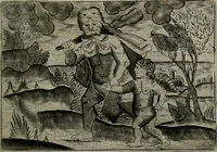 An illustration from Cupidoos mengelwerken, of, Minnespiegel der deugden : bestaande uit stightelyke zinnebeelden (1728)