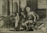 An illustration from Cupidoos mengelwerken, of, Minnespiegel der deugden : bestaande uit stightelyke zinnebeelden (1728)