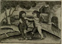 An illustration from Cupidoos mengelwerken, of, Minnespiegel der deugden : bestaande uit stightelyke zinnebeelden (1728)