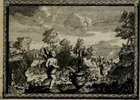 An illustration from Cupidoos mengelwerken, of, Minnespiegel der deugden : bestaande uit stightelyke zinnebeelden (1728)
