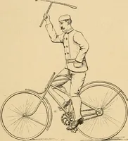 An illustration from Cycling art, energy and locomotion: a series of remarks on the development of bicycles, tricycles, and man-motor carriages (1889)
