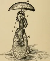 An illustration from Cycling art, energy and locomotion: a series of remarks on the development of bicycles, tricycles, and man-motor carriages (1889)