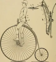 An illustration from Cycling art, energy and locomotion: a series of remarks on the development of bicycles, tricycles, and man-motor carriages (1889)