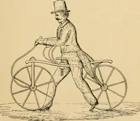 An illustration from Cycling art, energy and locomotion: a series of remarks on the development of bicycles, tricycles, and man-motor carriages (1889)