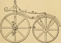 An illustration from Cycling art, energy and locomotion: a series of remarks on the development of bicycles, tricycles, and man-motor carriages (1889)