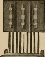 An illustration from Cyclopedia of applied electricity : a general reference work on direct-current generators and motors, storage batteries, electrochemistry, welding, electric wiring, meters, electric lighting, electric railways, power stations, switchboards, power transmission, alternating-current machinery, telegraphy, etc. (1916)